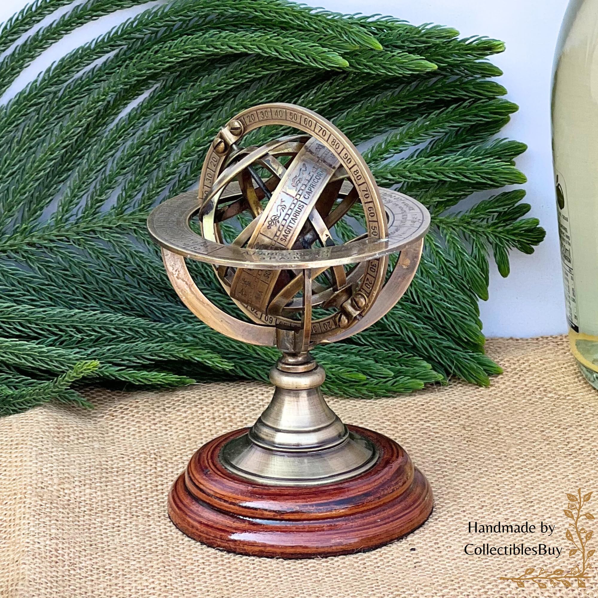 Amazon.co.jp: Brass Armillary Sphere Globe Clock Spherical